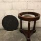 Side table tripod Empire style in solid mahogany and grey marble tray