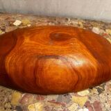 Vintage Red Carved Wooden Bowl / Pocket Dish - 41 / 25 / H 8 cm