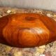 Vintage Red Carved Wooden Bowl / Pocket Dish - 41 / 25 / H 8 cm