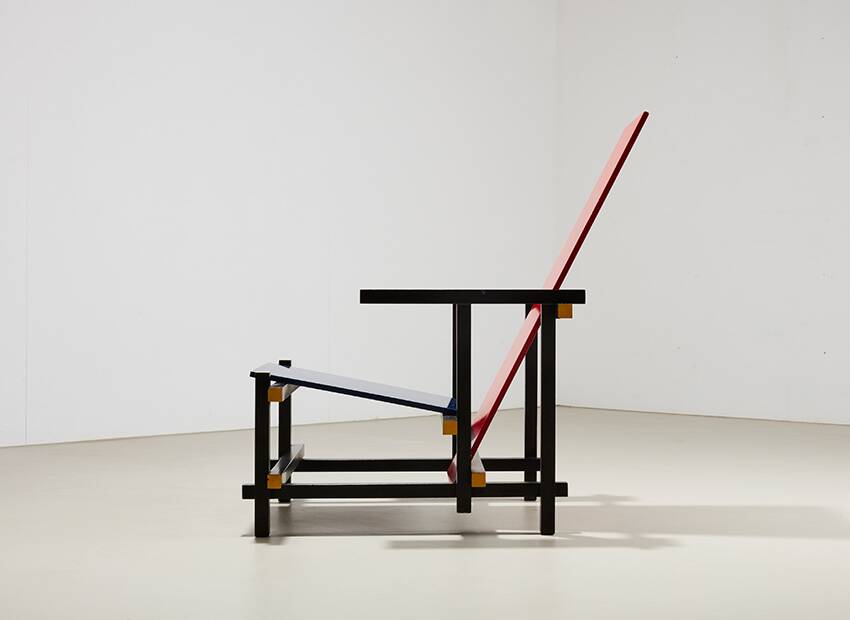 Gerrit Rietveld Red & Blue Chair for Cassina 1918/1970s
