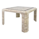 1970s-80s coffee table in stone marquetry and brass.