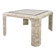 1970s-80s coffee table in stone marquetry and brass.