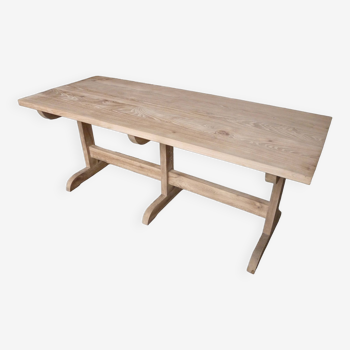 Old rectangular table in solid ash