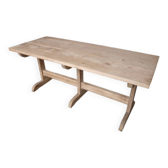 Old rectangular table in solid ash