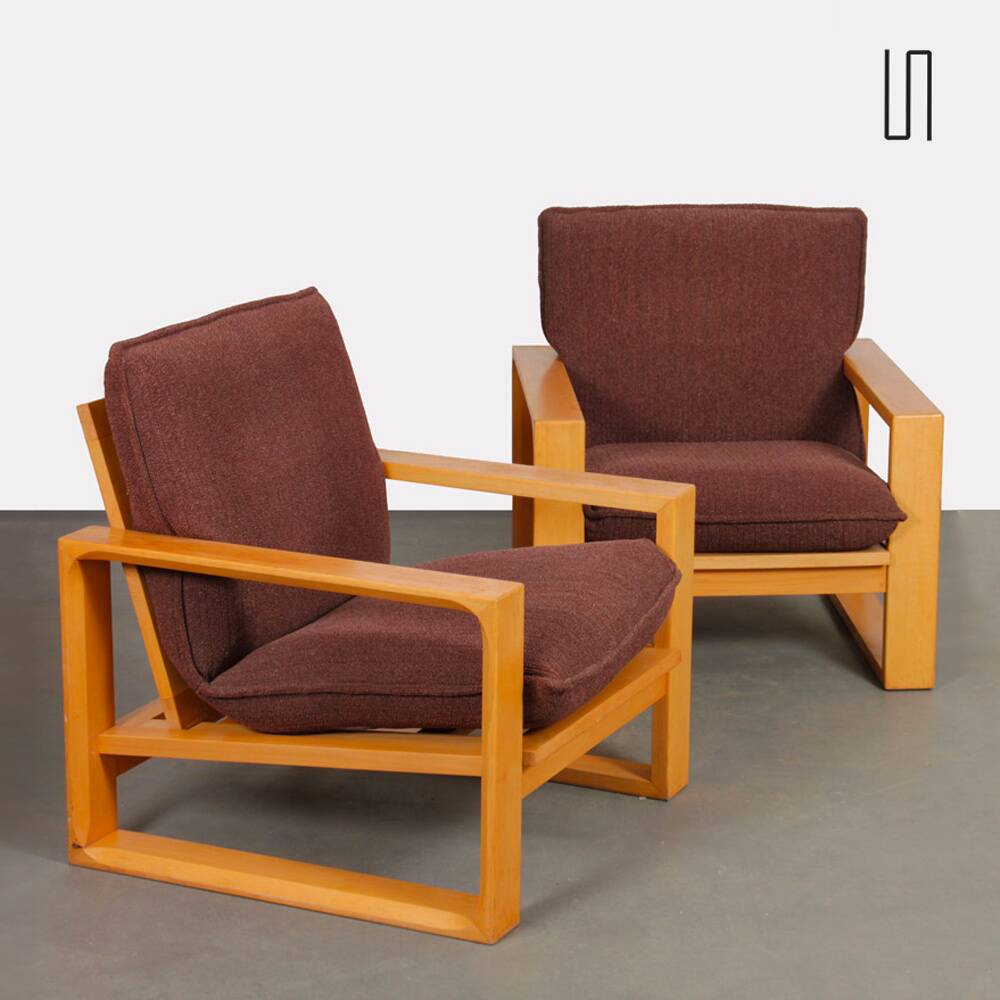 Paire de fauteuils vintage par Miroslav Navratil, modèle Daria, 1985