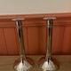 Silver metal candle holders