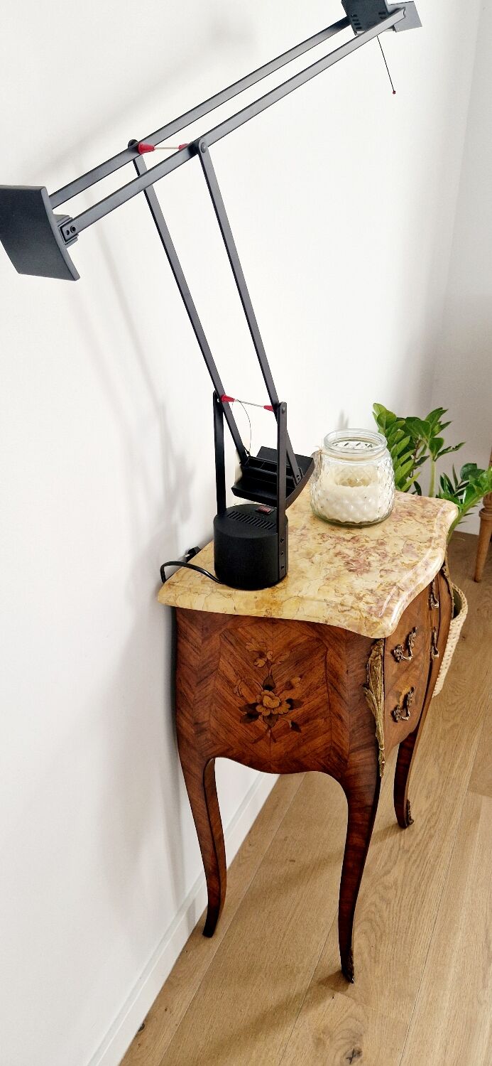 Chest of drawers marquetry Louis XVI style signed Marquant