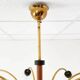 Lustre vintage en laiton et bois
