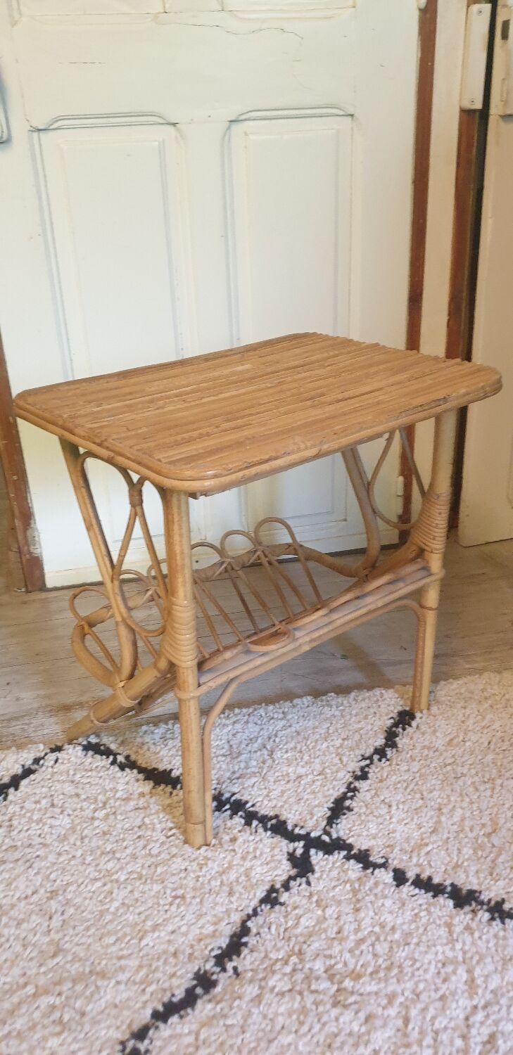 Rattan bedside table