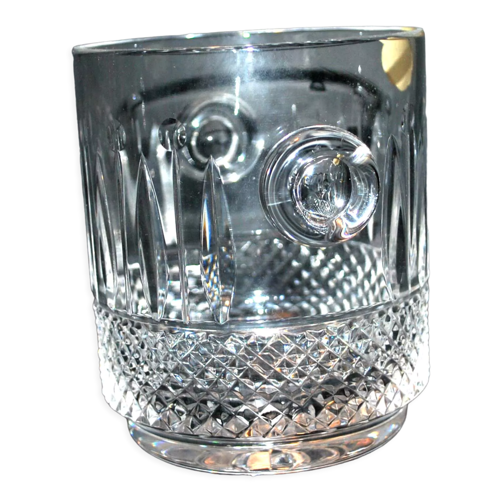 Vintage crystal moulded and cut ice bucket