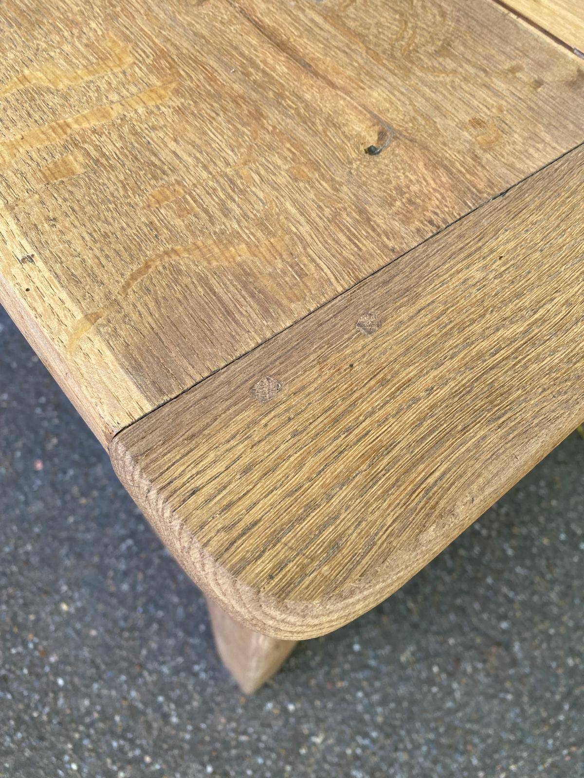 Renovated vintage baker's dough trough in solid oak from the 19th century.