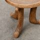 Ancient primitive monoxyle tripod stool from Ethiopia, Wanza wood.