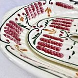 Ancien plat à asperges barbotine Onnaing