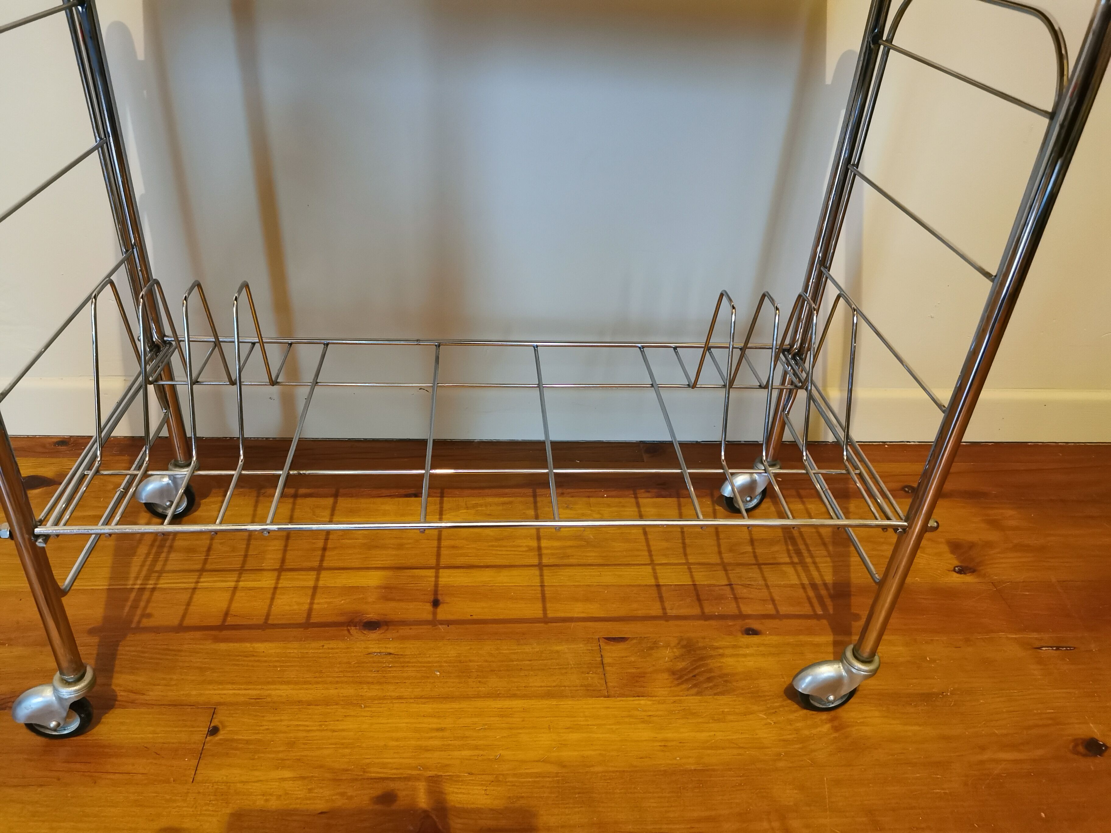 Vintage wheeled service in chrome-plated metal