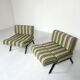 Pair of Italian "Panchetto" Reclining Chairs By Rito Valla For IPE, Italy,