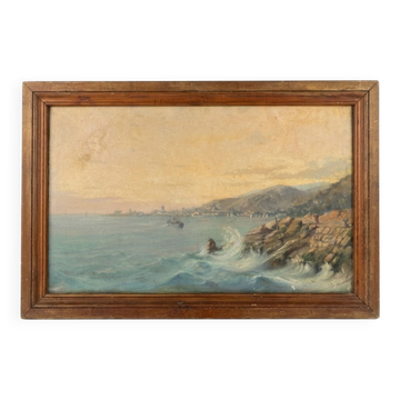 Marine painting by Georges Capgras, 1898, canvas by Paul Foinet, Paris.