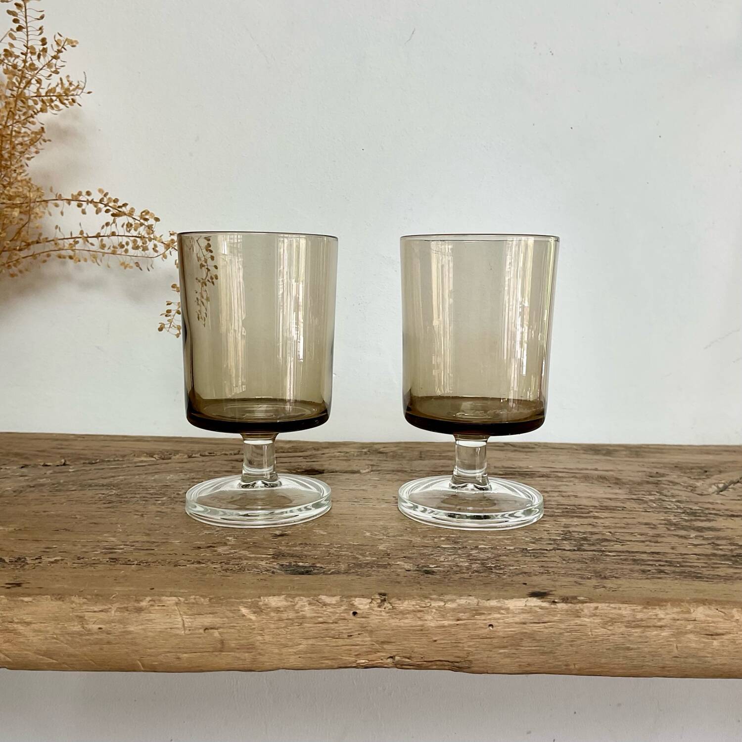 6 luminarc france smoked glasses