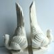 Cracked white ceramic Art Deco book-snables: Birds, Doves