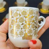 9 tasses à café et soucoupes Mira par Esteri Tomula pour Arabia Finland