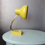 Lampe de bureau en métal jaune 1970