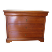 cherrywood chest of drawers - 4 drawers - locks - 1980s - Louis Philipe