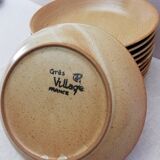 Series of 11 hollow plates Grès Village CNP