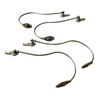4 curtain tiebacks in art deco bronze brass
