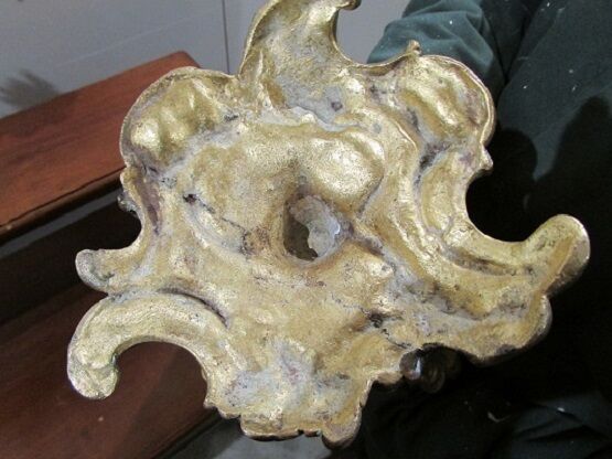 Pair of 3-arm bronze art-nouveau candlesticks