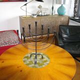 Menorah en fer forgé et battu suéde 1950