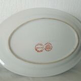 Oval dish in hard porcelain asian decor china macau