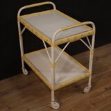 Italian service cart in wood and wicker