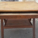 Drawing table wood and vintage metal