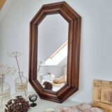 Octagonal wooden mirror from the 1980s.