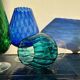 Turquoise blue vase in Empoli glass Made in Italy 1970