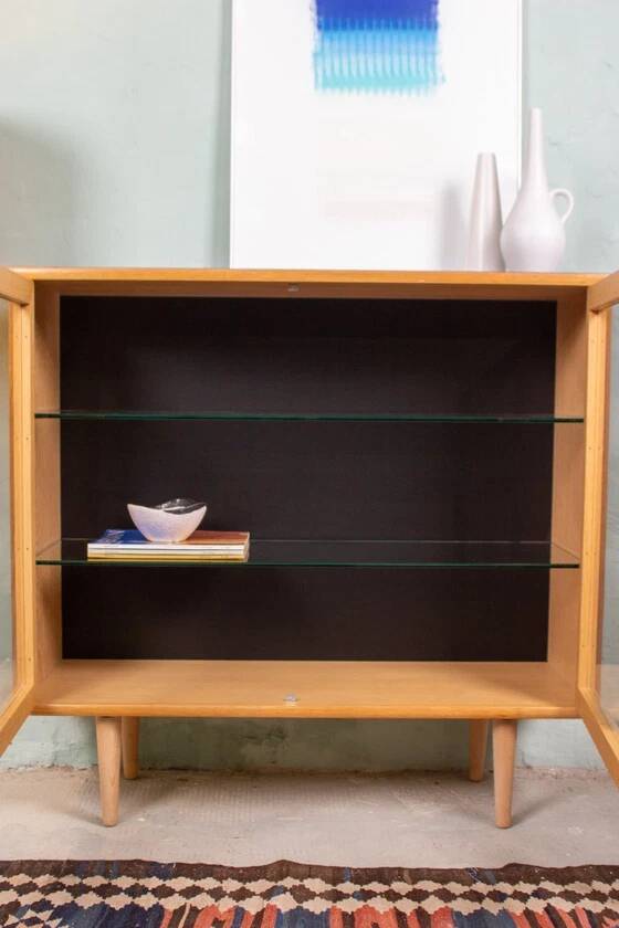 Vintage display cabinet, chest of drawers, sideboard, oak, Danish Mid Century