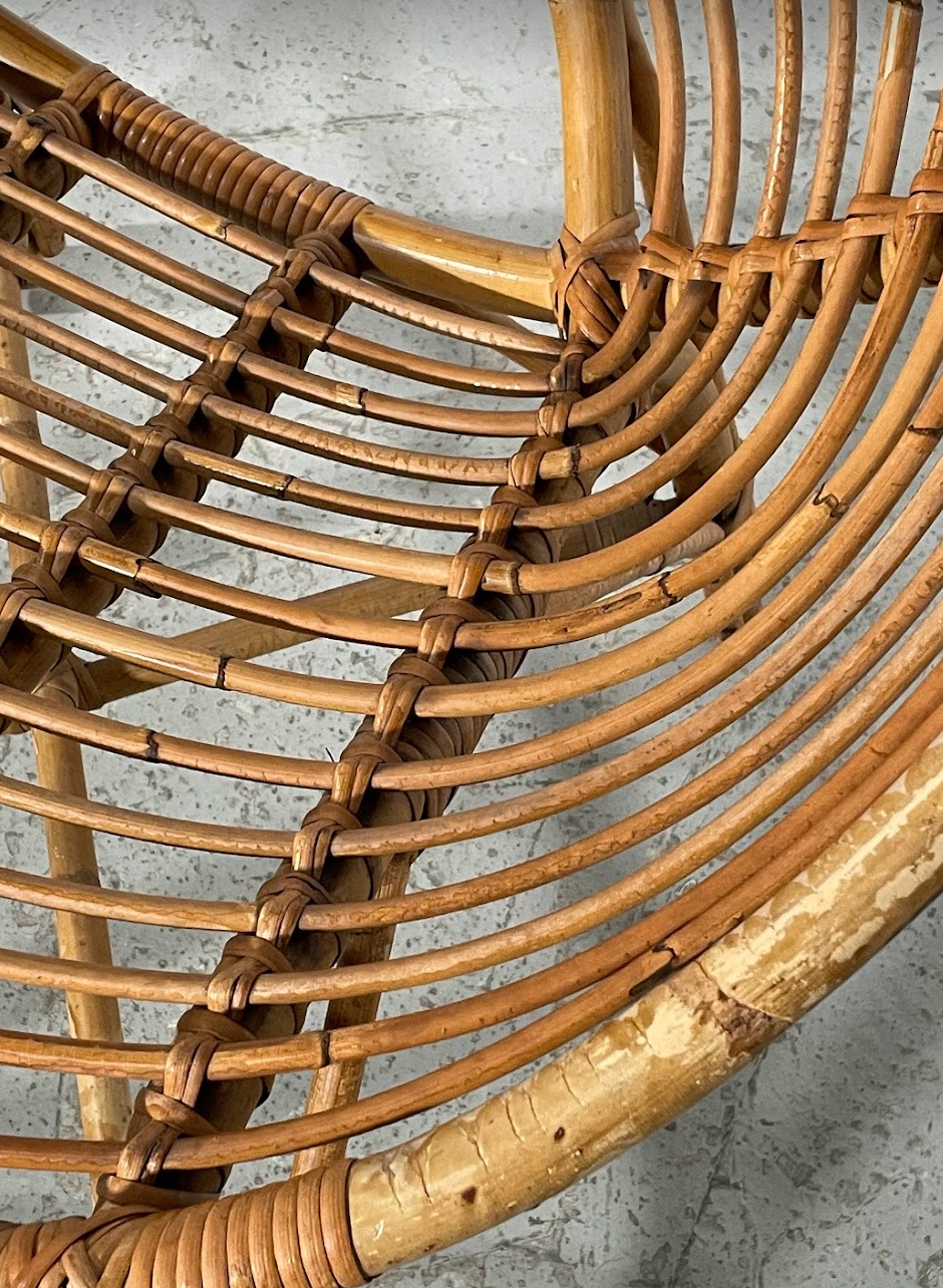 Pair of rattan armchairs