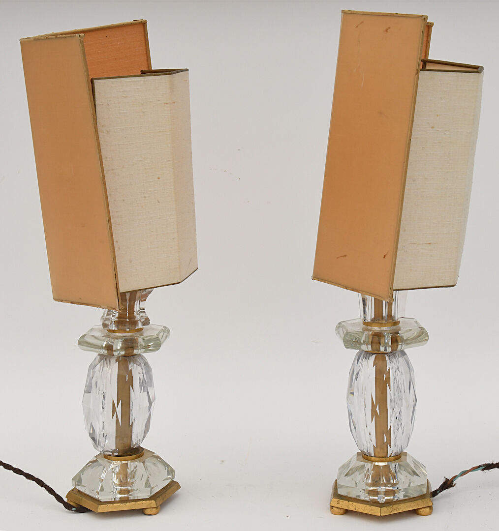 Pair of glass lamps
