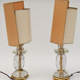 Pair of glass lamps