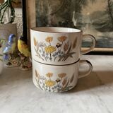 Vintage stoneware lunch cups