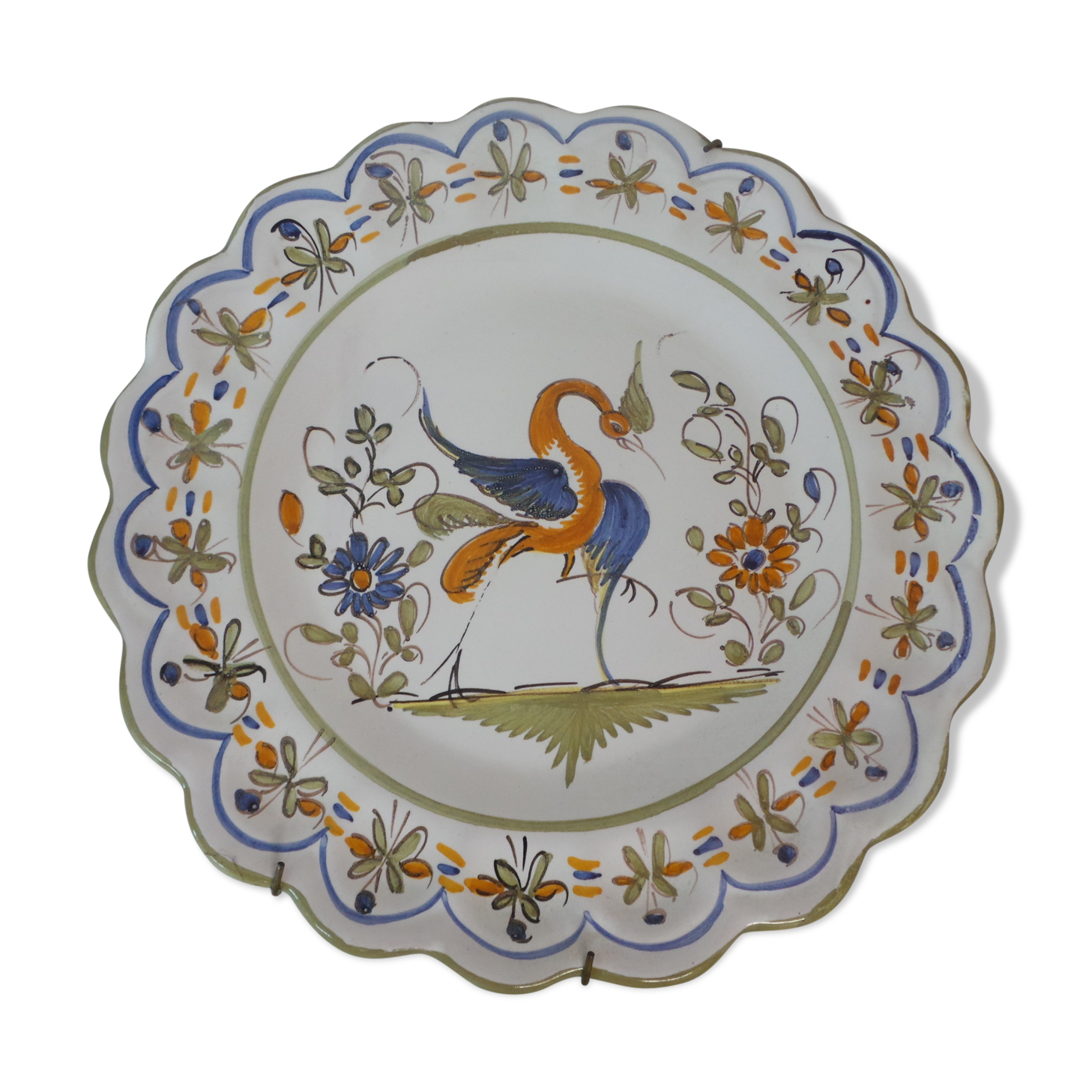 Decorative plate the handmade Toulouse faience