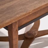 Vintage solid wood dining table (France, circa 1940)