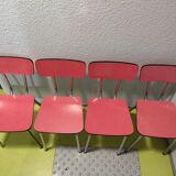 4 vintage red formica chairs