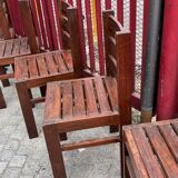 Set of 8 Antique Brutalist Dining Chairs