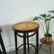 Set jaren 50 houten barkrukken met webbing uit Frankrijk vintage