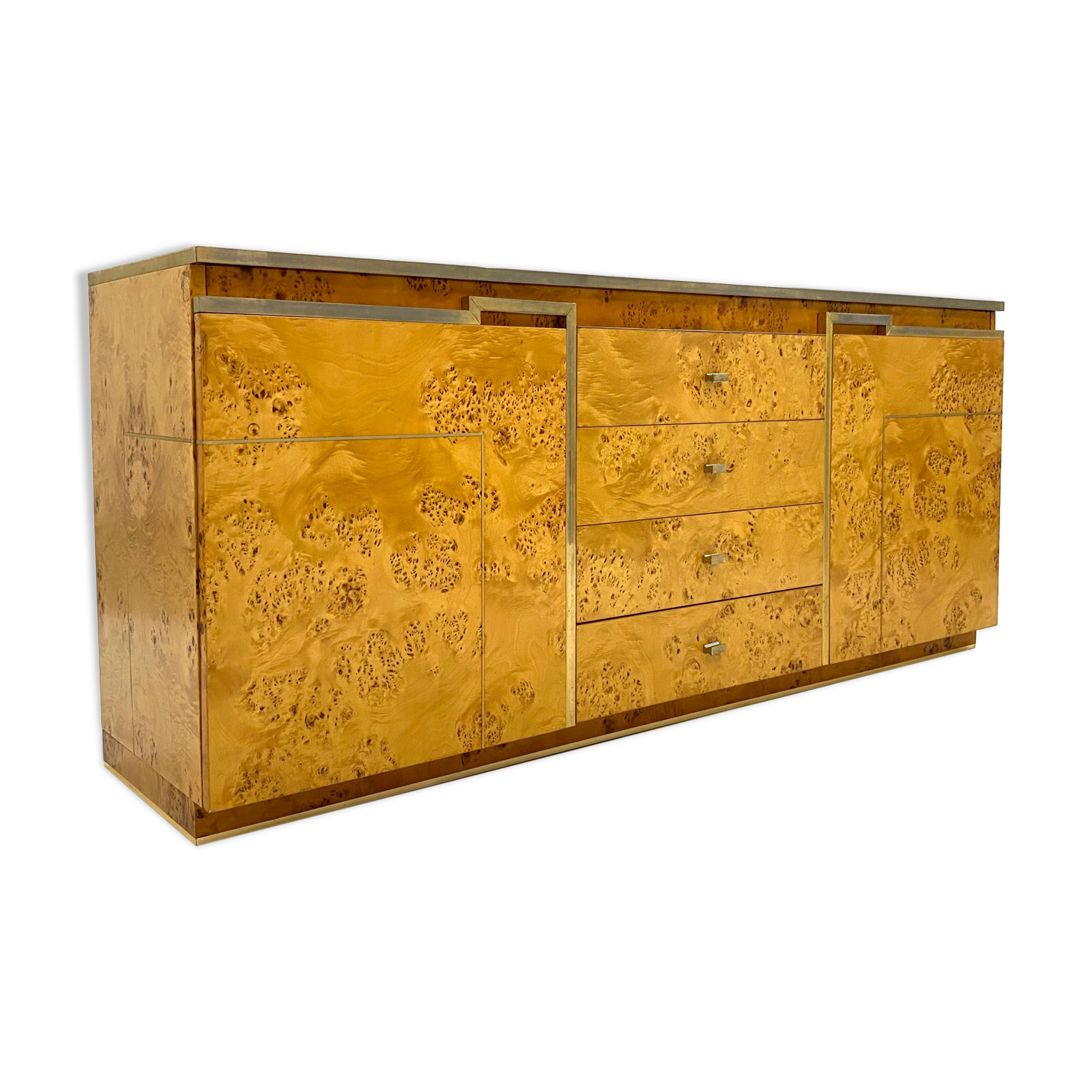 Sideboard glass and brass, circa 1970