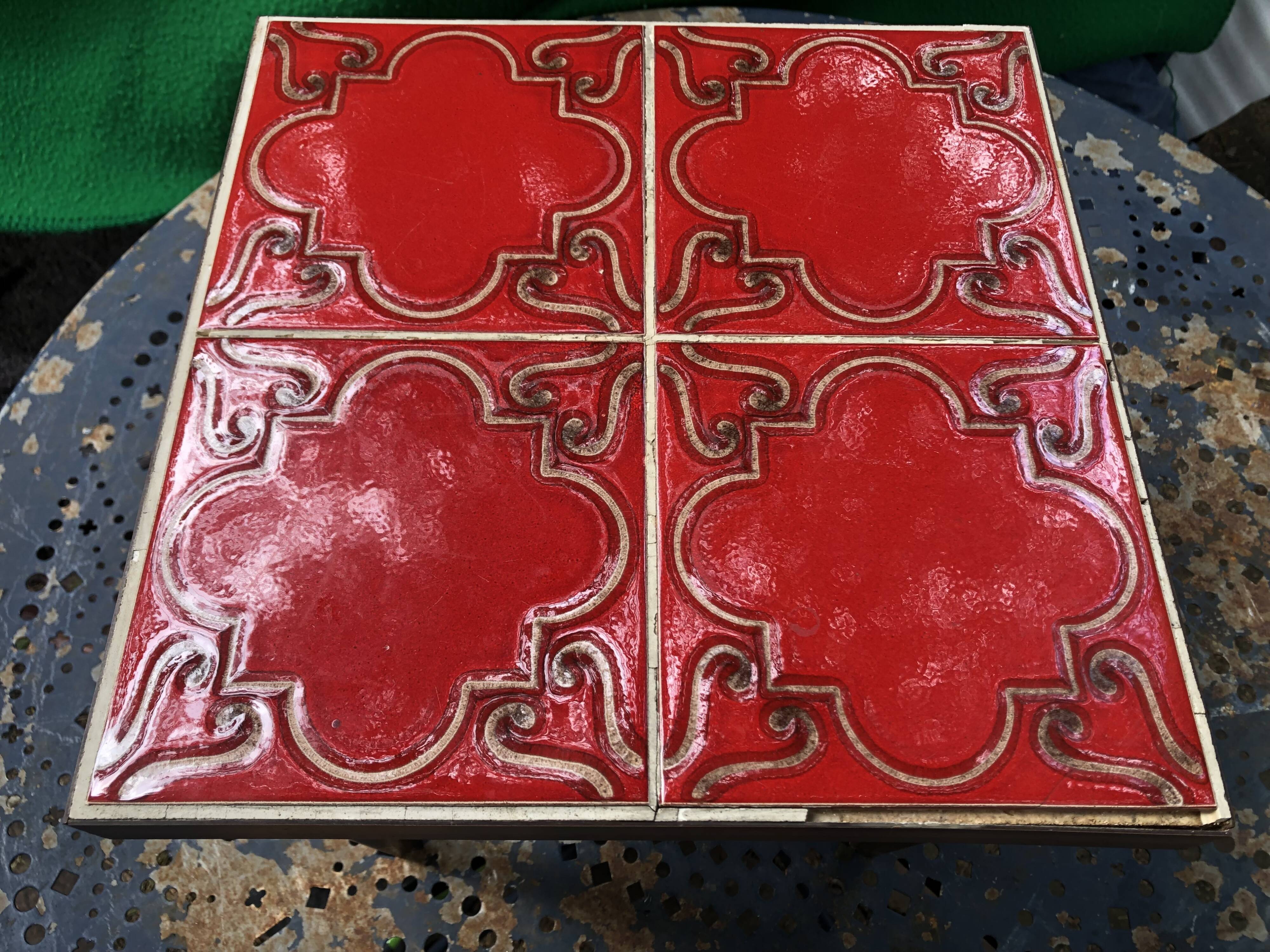 Vintage tiled square coffee table 60s/70s