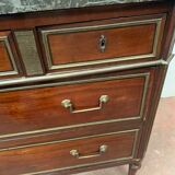 Commode style Lois XVI in mahogany Top of veined gray marble XIX century