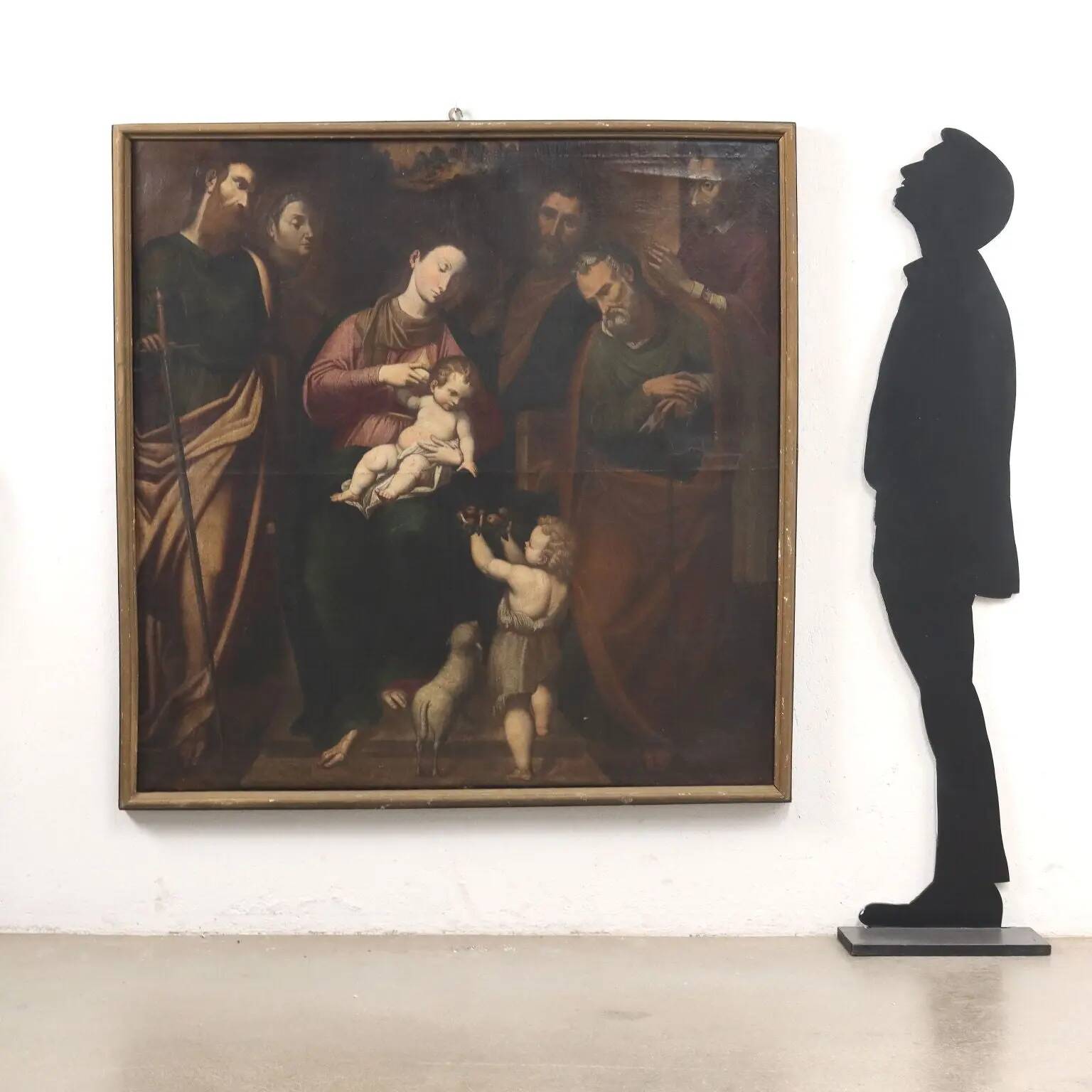 Ancient painting with a religious subject, oil on canvas, Italy, 17th century.
