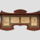 Art Nouveau Wall-Mounted Coat Rack with Framed Watercolors by Cassier, Belg