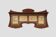 Art Nouveau Wall-Mounted Coat Rack with Framed Watercolors by Cassier, Belg